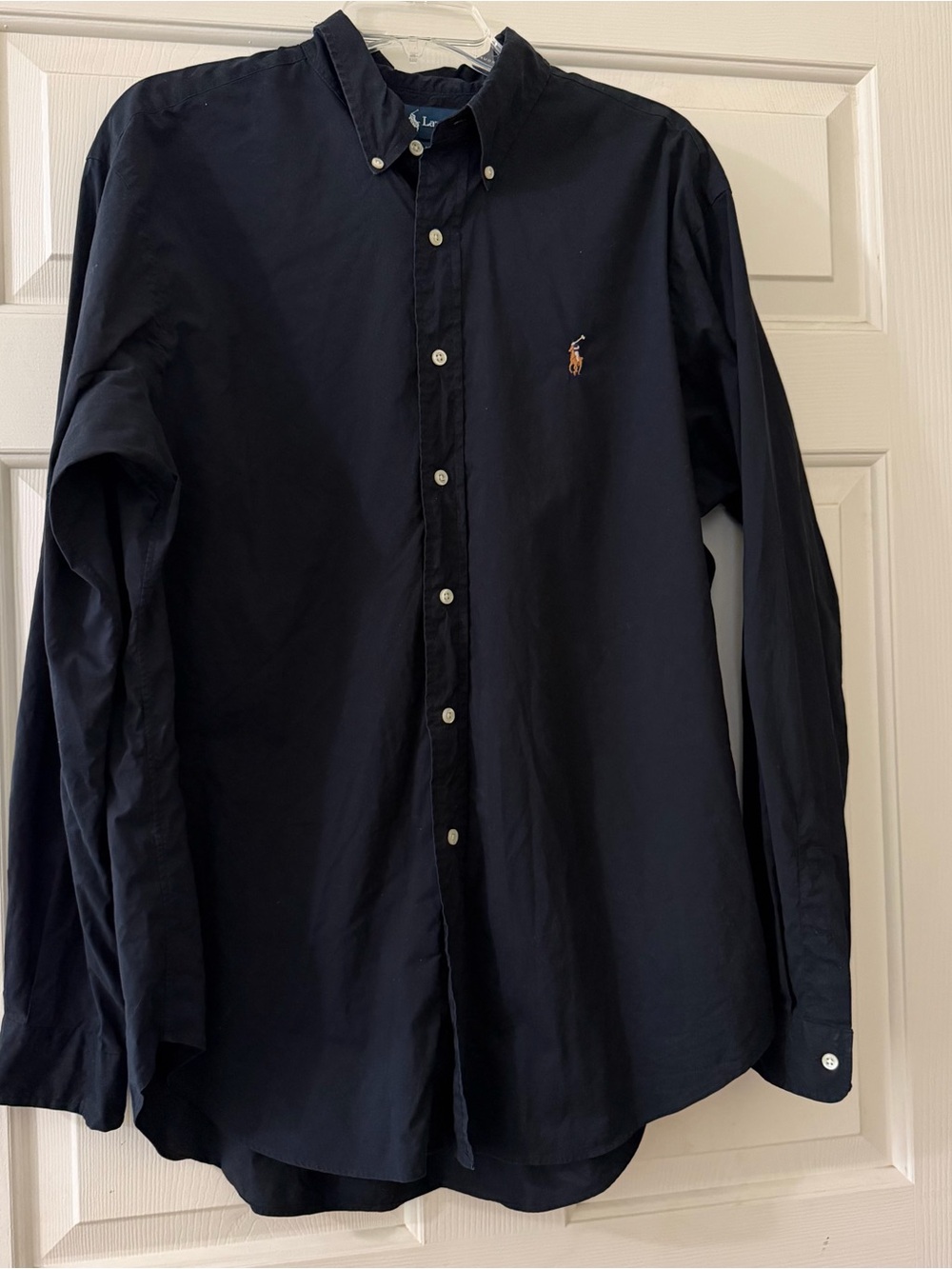 Vintage Polo Ralph Lauren Solid Black Button Down Shirt Classic Fit Size XL Y2K